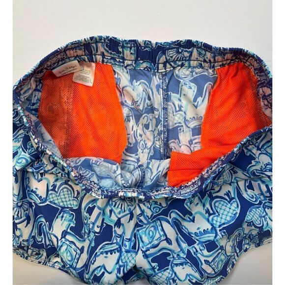 Lilly Pulitzer Luxletic Run Around Shorts Bomber Blue Get Trunky Print Size XS - Picture 5 of 11